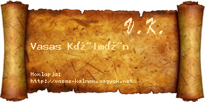Vasas Kálmán névjegykártya