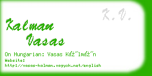 kalman vasas business card